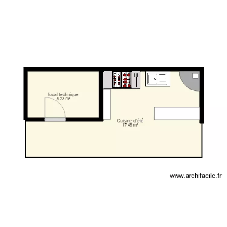 Gastes 4 Loc tech et cuisine &eacute;t&eacute;. Plan de 