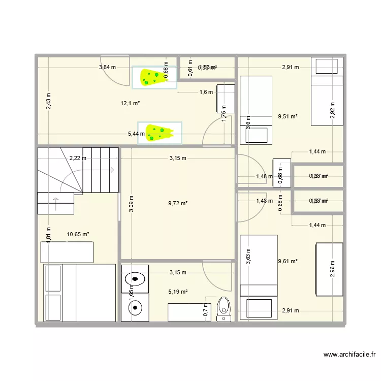 sous-sol avant. Plan de 9 et 59 m² sous-sol avant. Plan de 9 et 59 m²