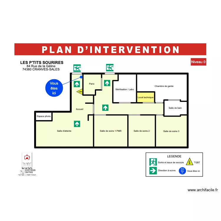 Plan d'intervention Les P'tits Sourires. Plan de 11 et 60 m² Plan d'intervention Les P'tits Sourires. Plan de 11 et 60 m²