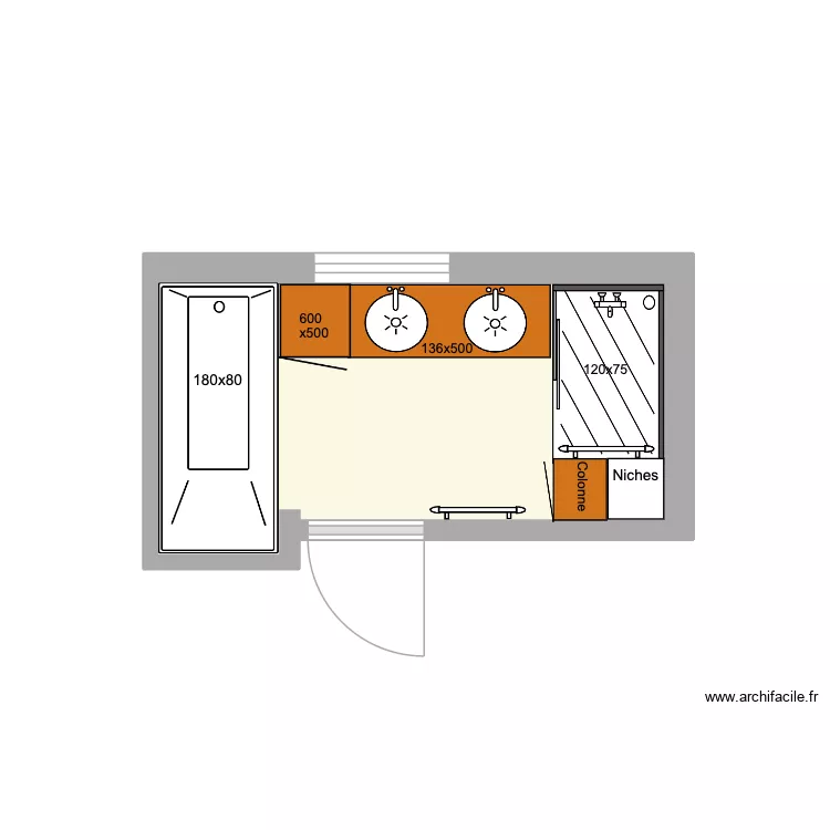 SdB Haarlem Grandissima. Plan de SdB Haarlem Grandissima. Plan de