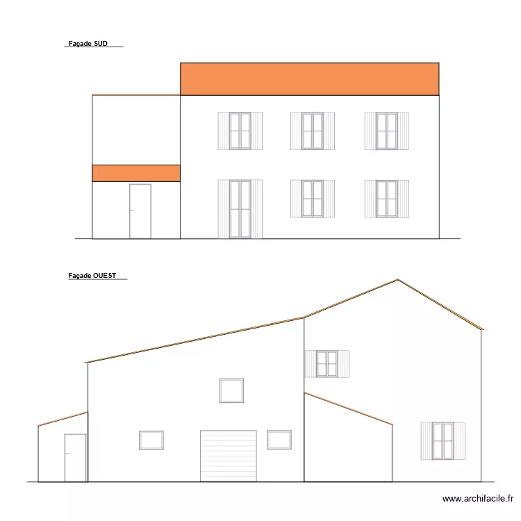 Plan facade 2. Plan de 