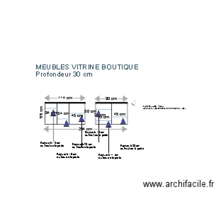 Meubles vitrine boutique V2. Plan de 0 pièce et 0 m2