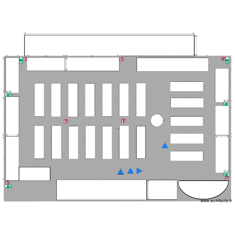 Auchan. Plan de 1 pièce et 1448 m2