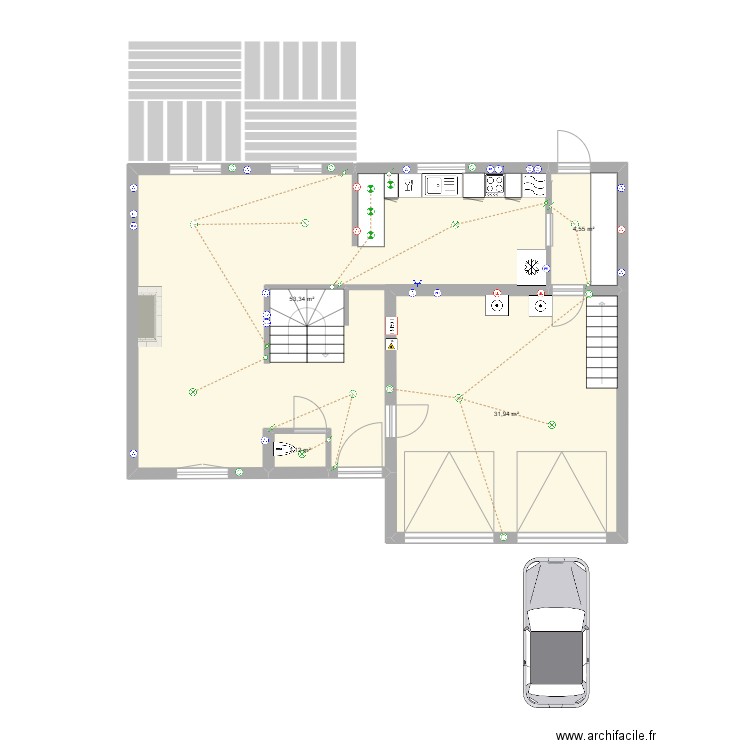 Plan Athis V2. Plan de 4 pièces et 91 m2