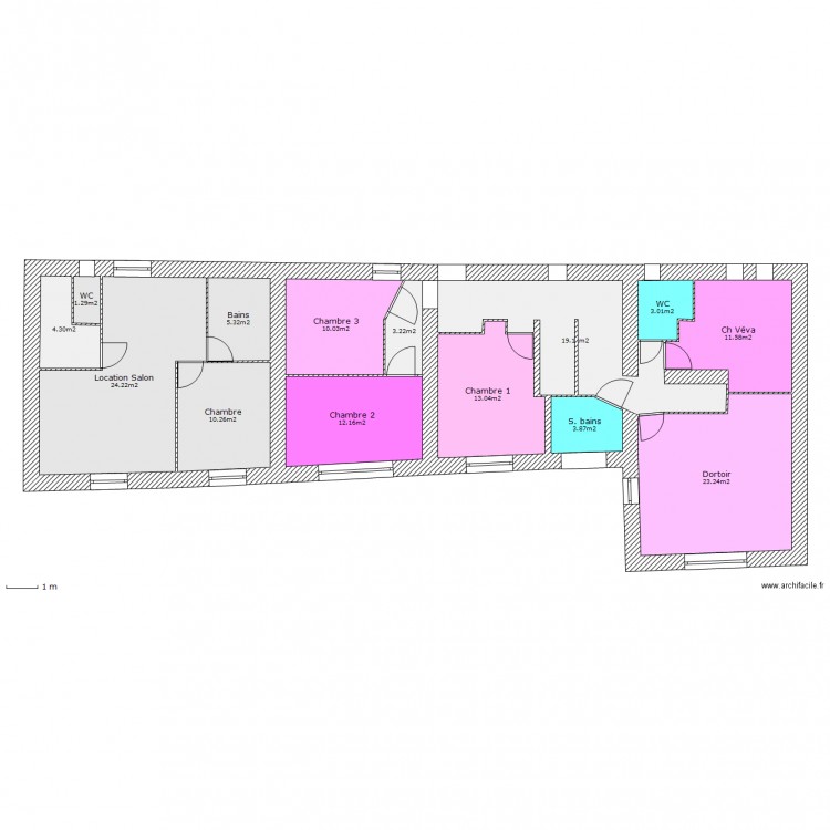 Surfaces 1er Etage Projet. Plan de 0 pièce et 0 m2