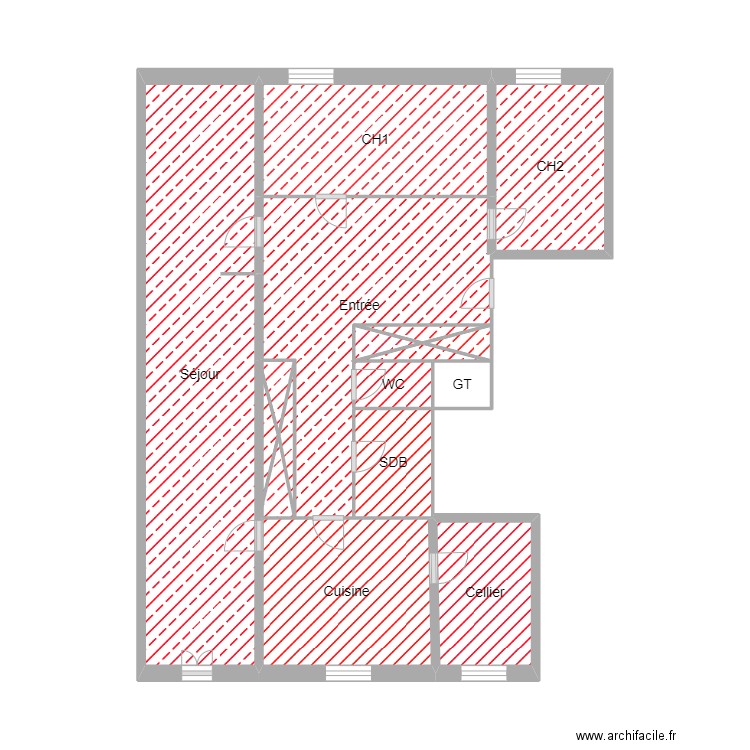 5 mediterranee. Plan de 17 pièces et 36 m2