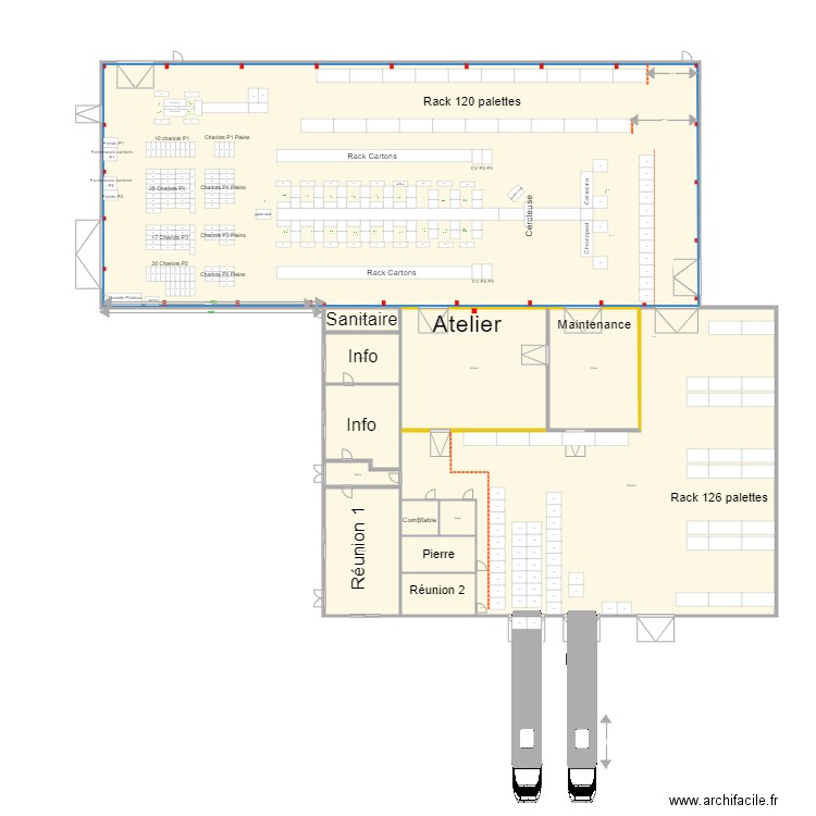 Nouveau batiment V11. Plan de 13 pièces et 1864 m2