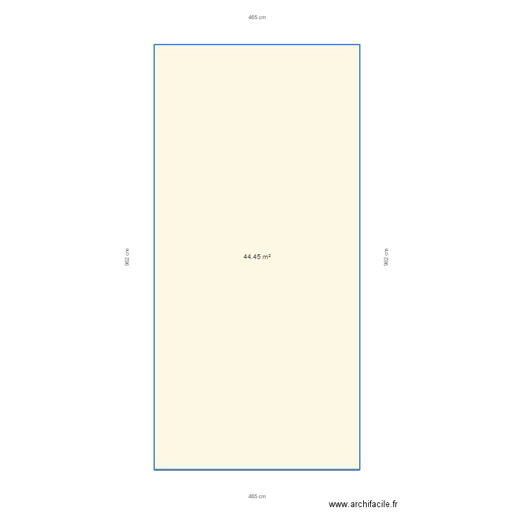 Mario Rivesaltes. Plan de 1 pièce et 44 m2