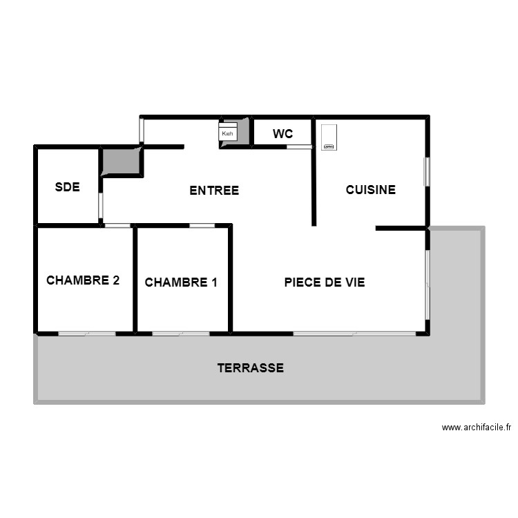 PRIOU APPART. Plan de 10 pièces et 88 m2