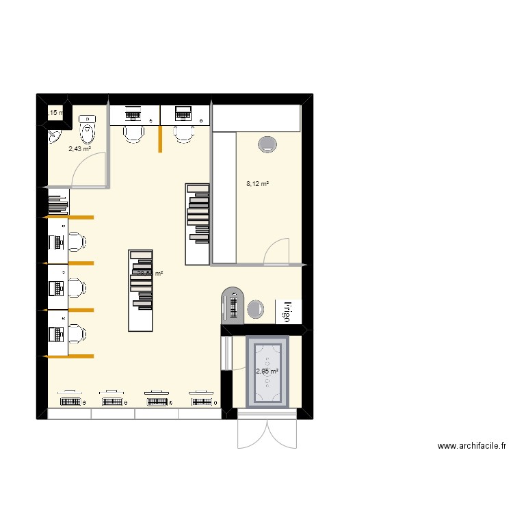 Ordinatour plan 3. Plan de 5 pièces et 42 m2