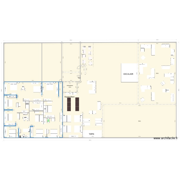 Espace chambre N2. Plan de 5 pièces et 1126 m2