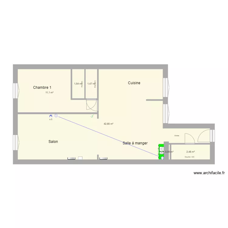 Appart Paris St Denis Agrandissement salon. Plan de Appart Paris St Denis Agrandissement salon. Plan de