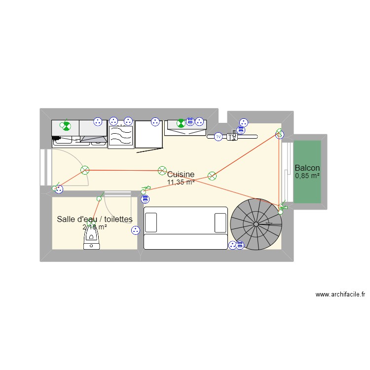 Unit 712 VDEF. Plan de 7 pièces et 24 m2