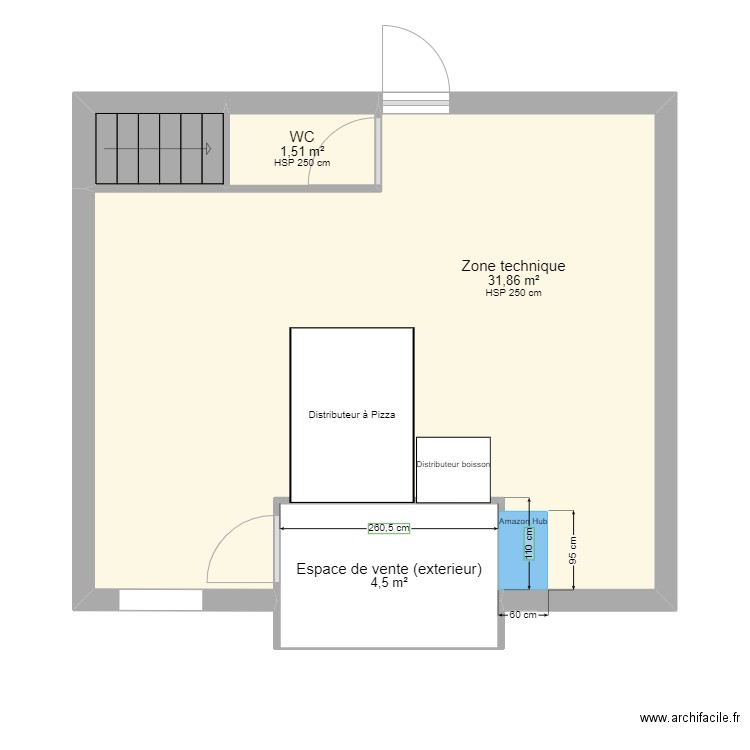 Flosailles. Plan de 4 pièces et 39 m2