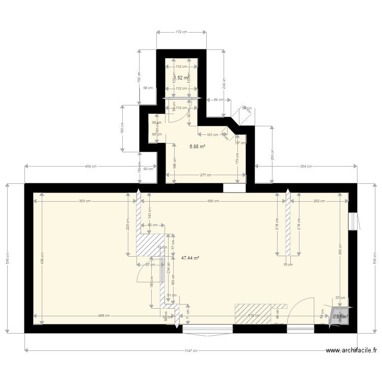 plan état existant local Audrey immobilier. Plan de 0 pièce et 0 m2