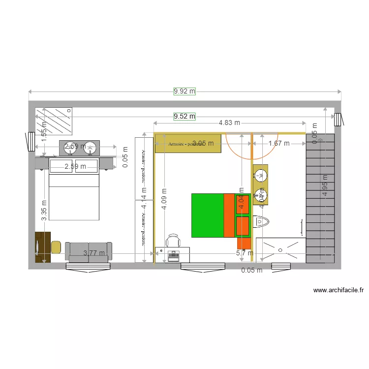 maison etage. Plan de 