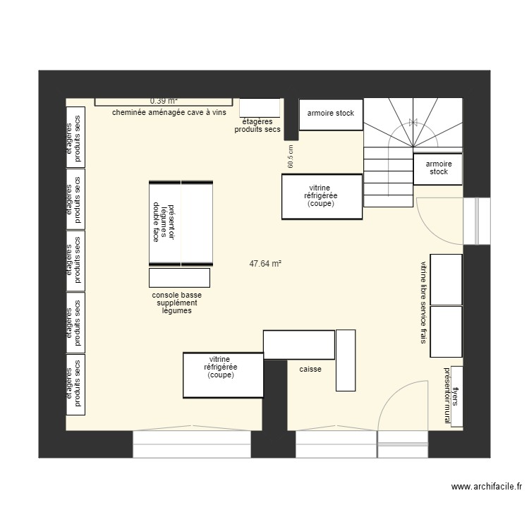 Aménagement épicerie 2. Plan de 0 pièce et 0 m2