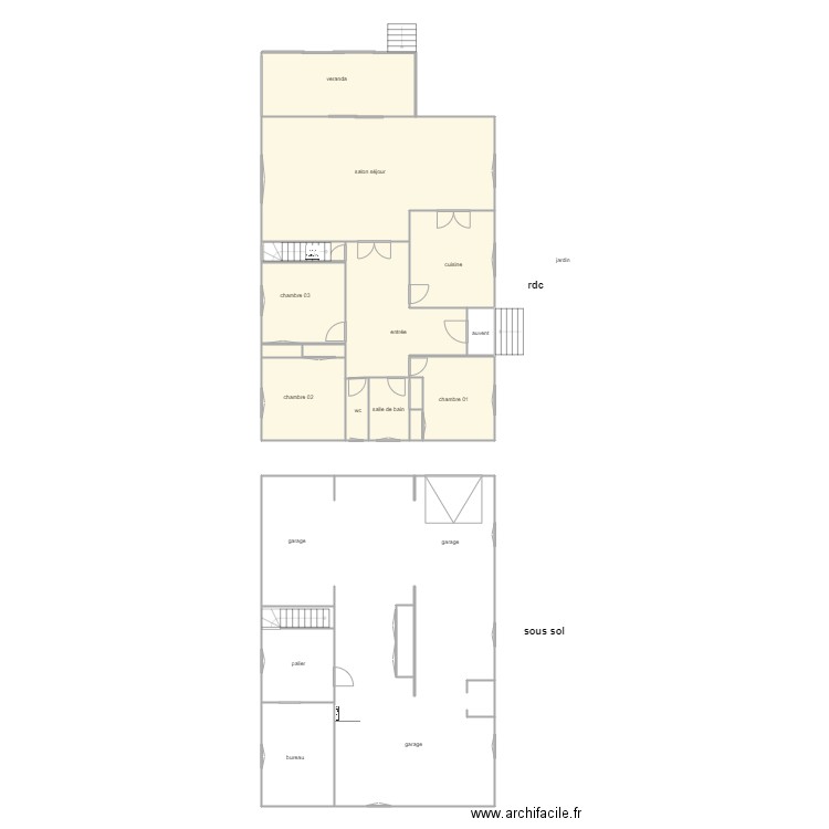 indivision malecot. Plan de 19 pièces et 290 m2