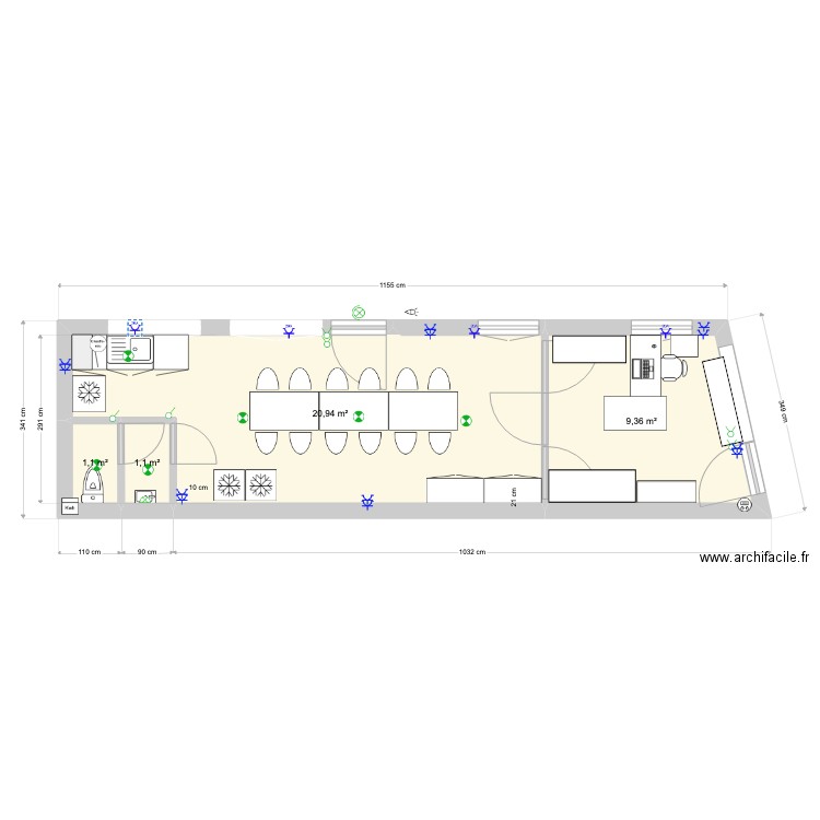 Salle Saint Lambert Pace Majore Boine avec meubles v220714. Plan de 0 pièce et 0 m2