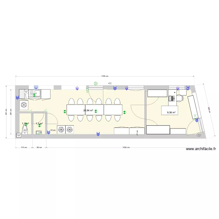 Salle Saint Lambert Pace Majore Boine avec meubles v220714. Plan de 