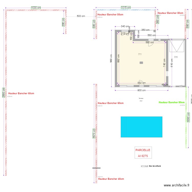 Mur cloture Manu Ludo. Plan de 0 pièce et 0 m2