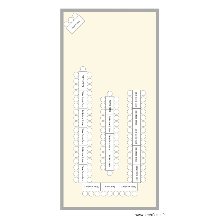 mariage. Plan de 1 pièce et 171 m2