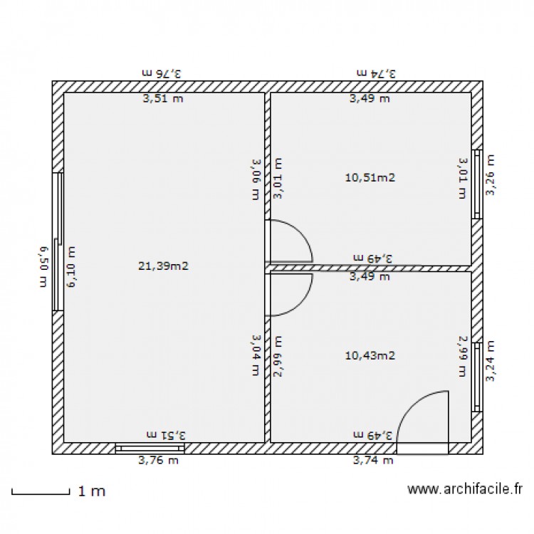 AGRANDISSEMENT. Plan de 0 pièce et 0 m2