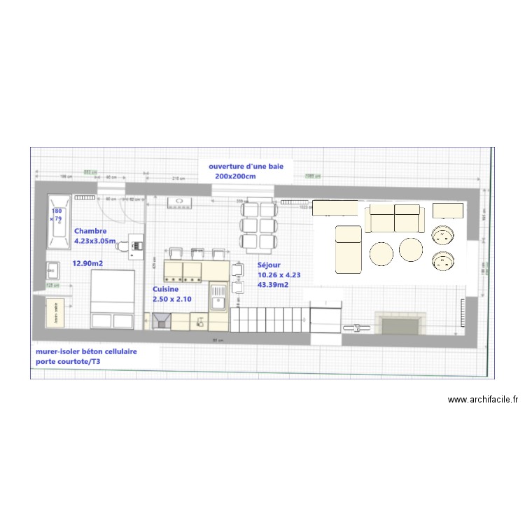 projet sejour ouest amenagement. Plan de 0 pièce et 0 m2