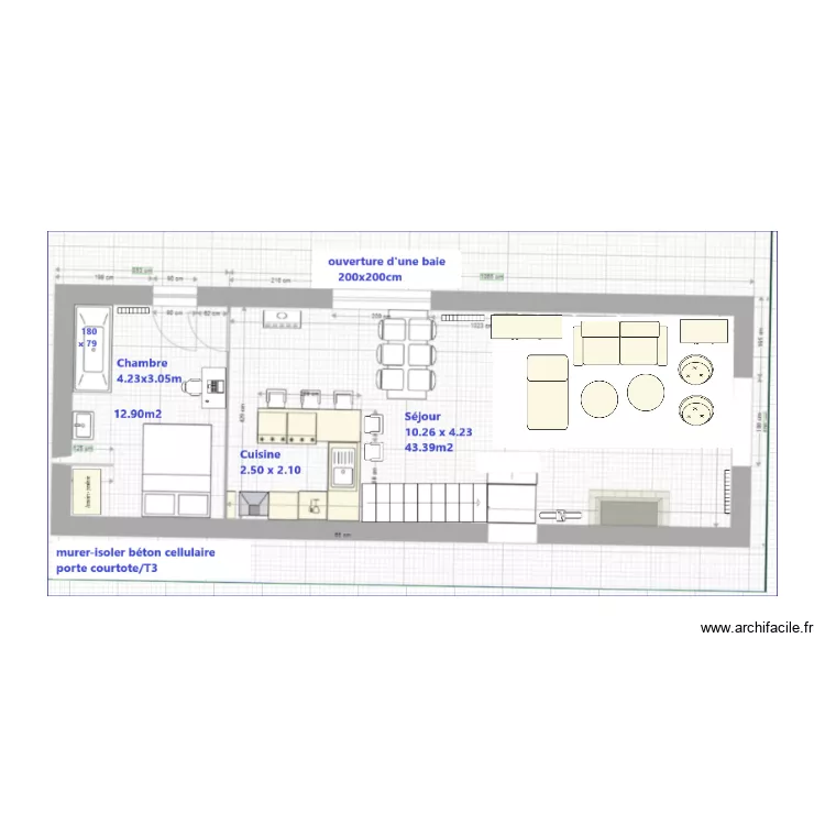 projet sejour ouest amenagement. Plan de 