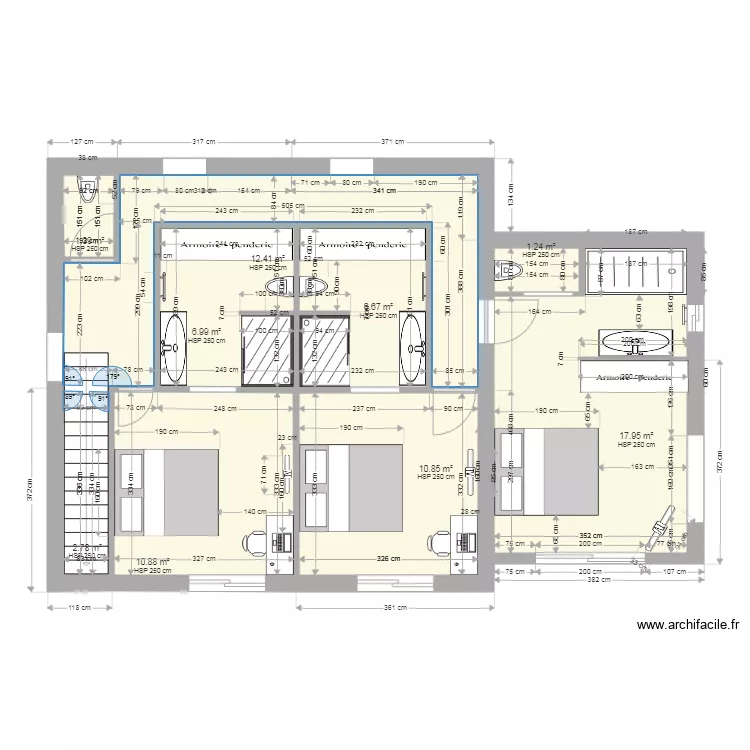 Chambre 1ier Tritons   2806 V4. Plan de 