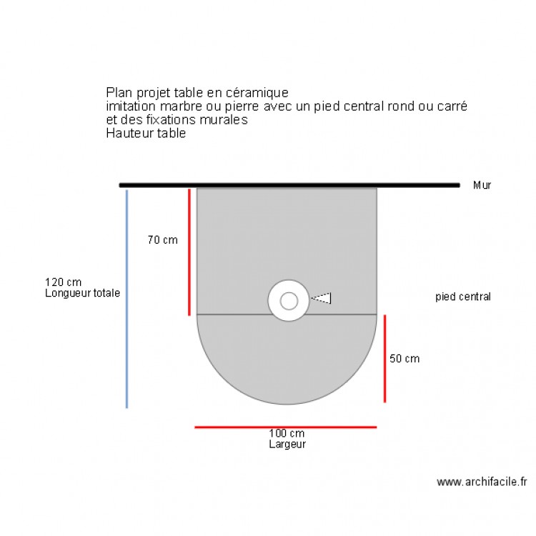 Plan table cuisine Projet Haddad. Plan de 0 pièce et 0 m2