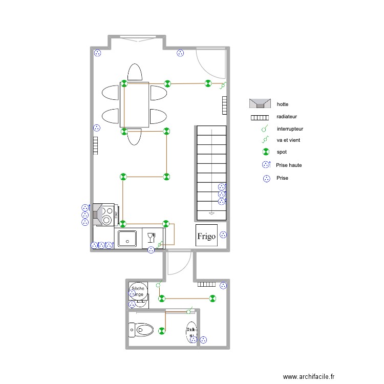 CULIN APPART RDC ELEC. Plan de 0 pièce et 0 m2