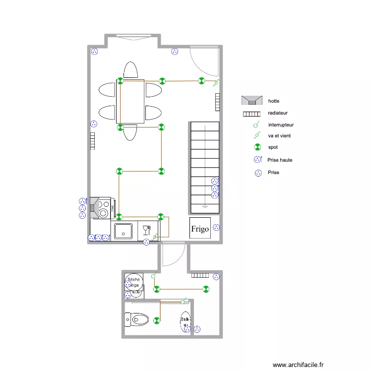CULIN APPART RDC ELEC. Plan de 