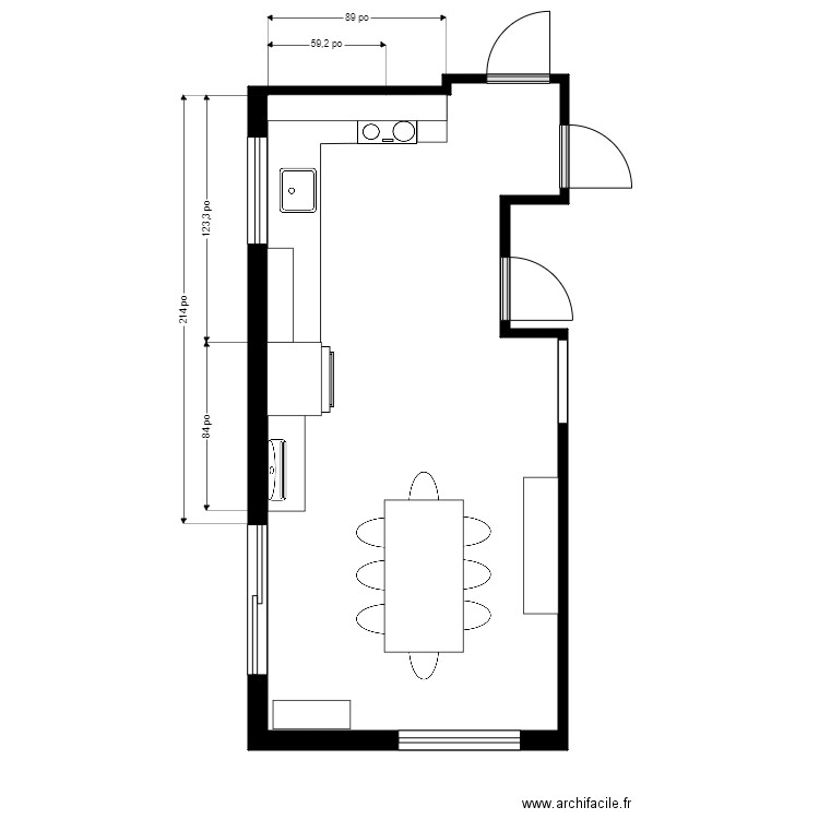 Lavoie 2.1. Plan de 1 pièce et 29 m2