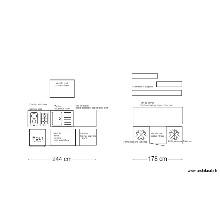 Plan de principe cuisine. Plan de 0 pièce et 0 m2