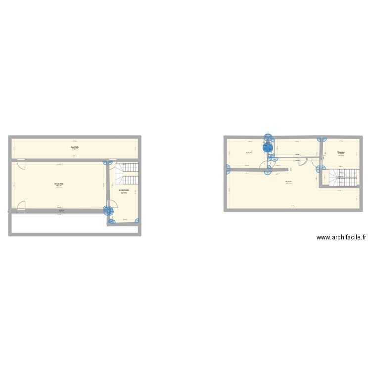 SOUS SOL. Plan de 9 pièces et 184 m2