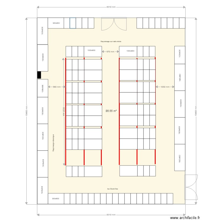 Stock 2 Pharmacie 86 m. Plan de 0 pièce et 0 m2