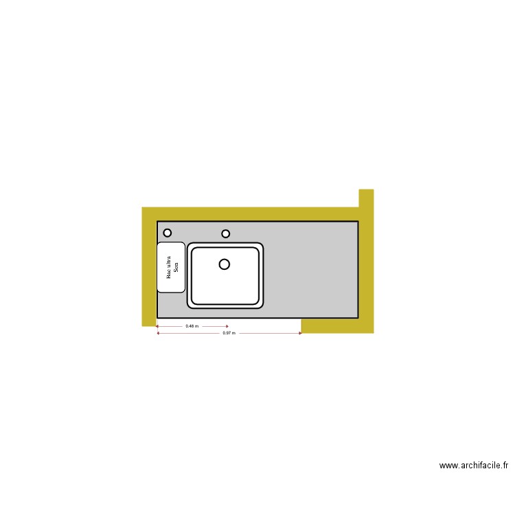 Evier cab. Plan de 0 pièce et 0 m2