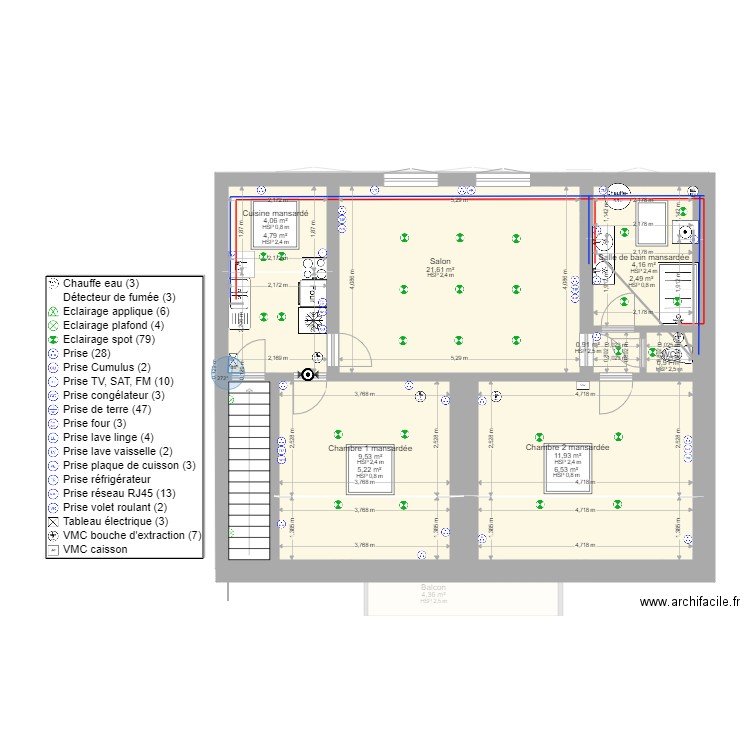 Plan nouveau. Plan de 27 pièces et 268 m2