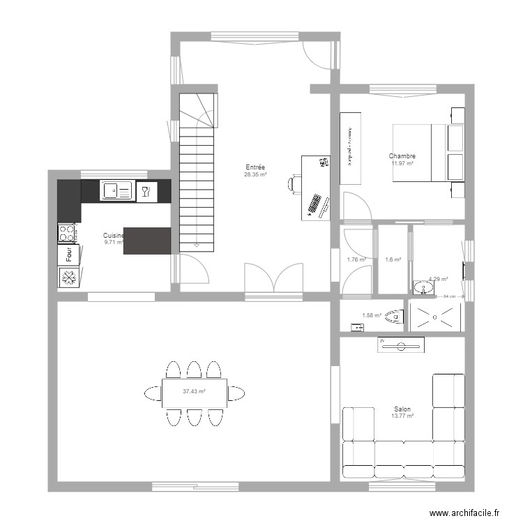 Tilly idées aménagement suite parentale v3. Plan de 0 pièce et 0 m2