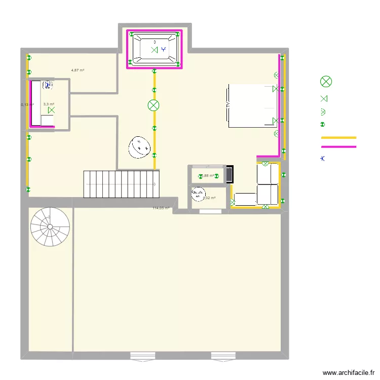 KetN 3  menzzanine 8 prise luminaires. Plan de 