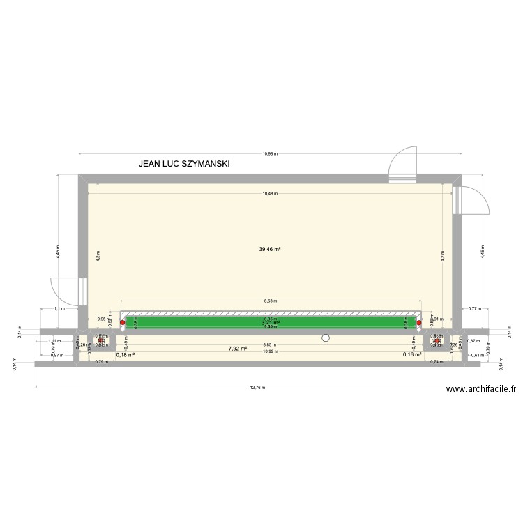 BATIMENT CHRONOPOST SZYMANSKI. Plan de 5 pièces et 51 m2