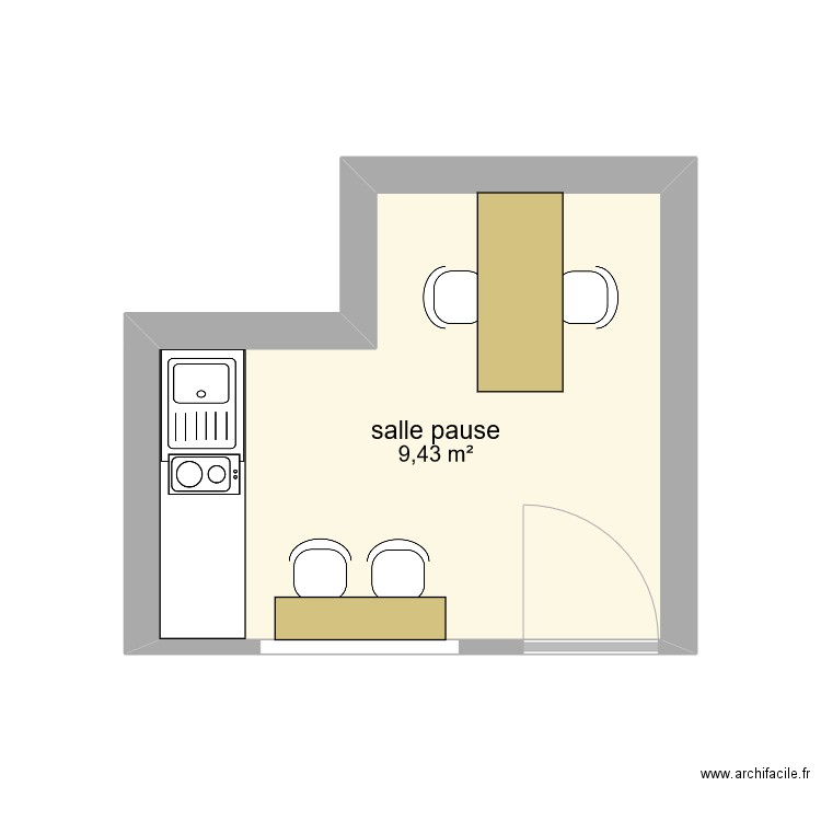 Salle pause. Plan de 0 pièce et 0 m2
