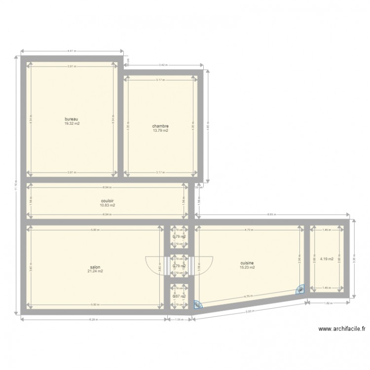 dalensson. Plan de 9 pièces et 87 m2