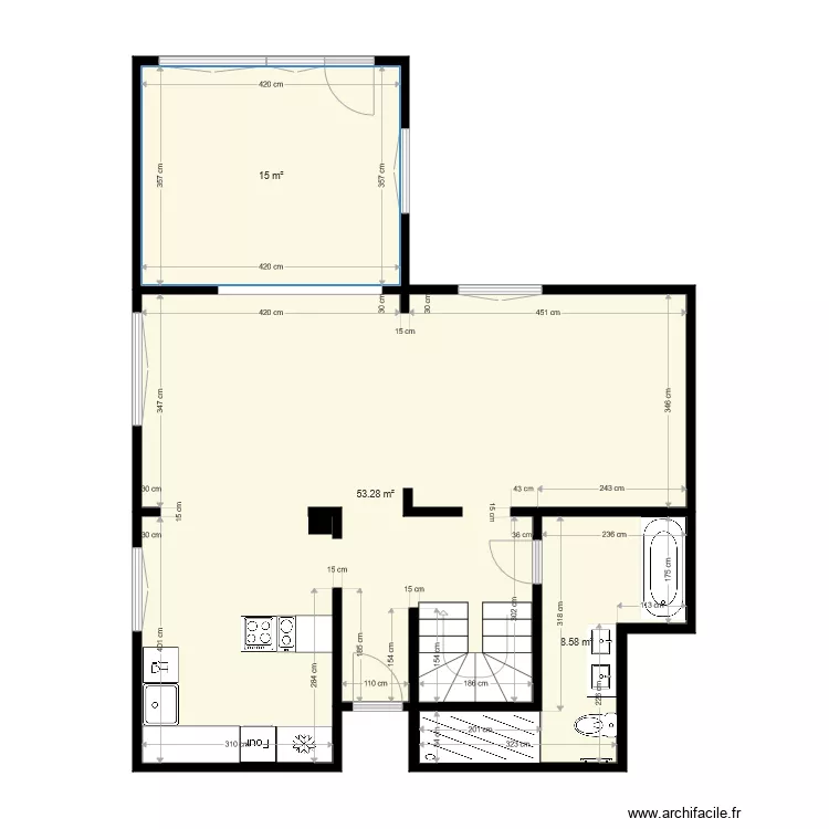 Traversins 12 rez apr&egrave;s. Plan de 