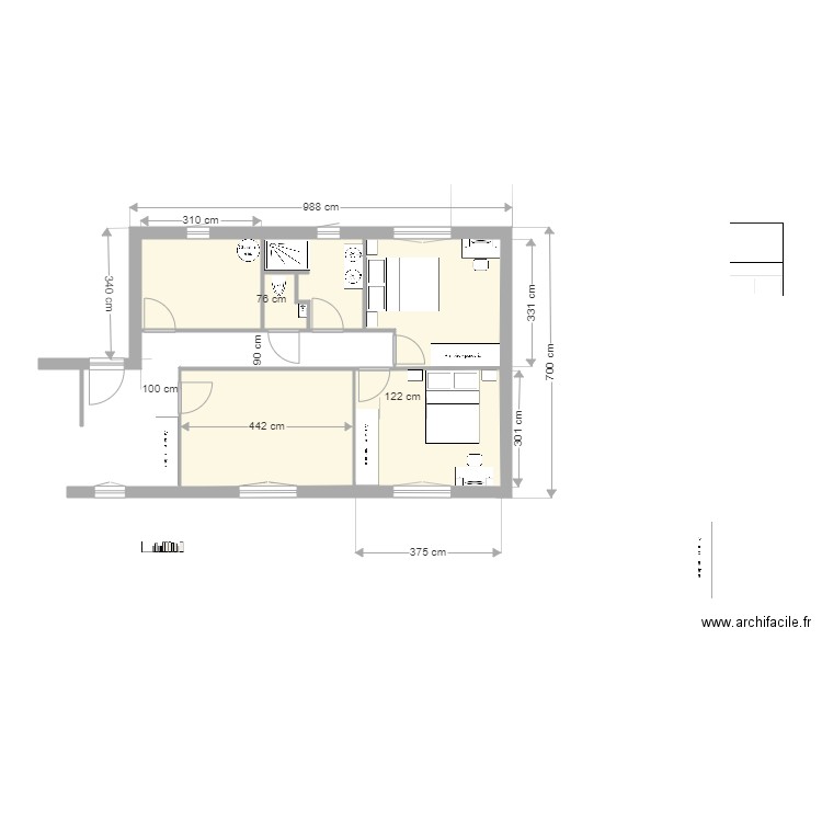 Guillaume Chambre   5. Plan de 4 pièces et 48 m2