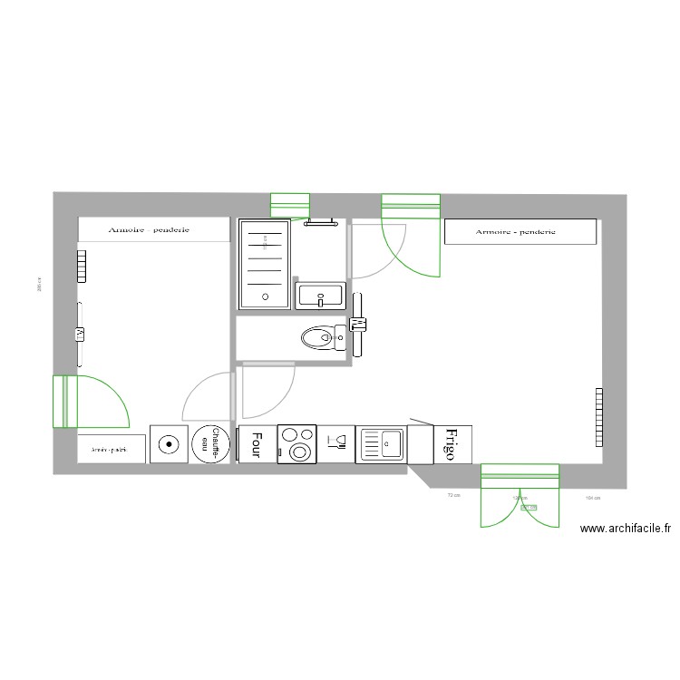 PLAN NDM COMPLET FINI 2PIECES OUEST. Plan de 0 pièce et 0 m2