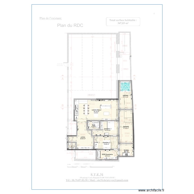 plan saint Ex 3 chambres meubles v1. Plan de 0 pièce et 0 m2