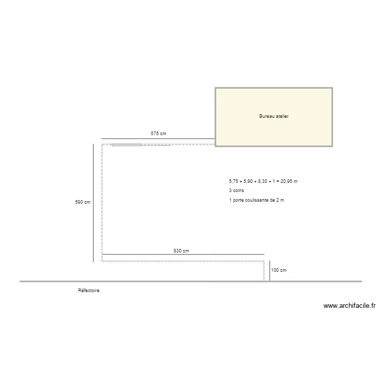 Plan clot&ucirc;re hangar. Plan de 