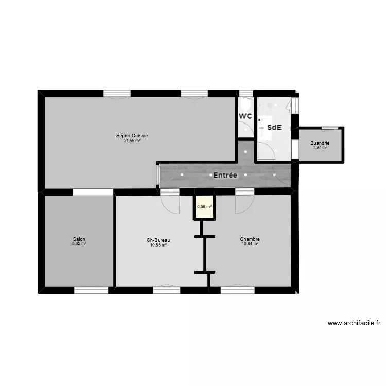 brut appartement. Plan de 